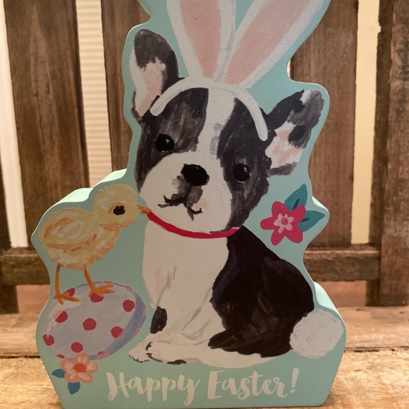 Easter Bunny French Bulldog & Chick Decor Sign, Easter Frenchie Decor Sign - Picture 4 of 16